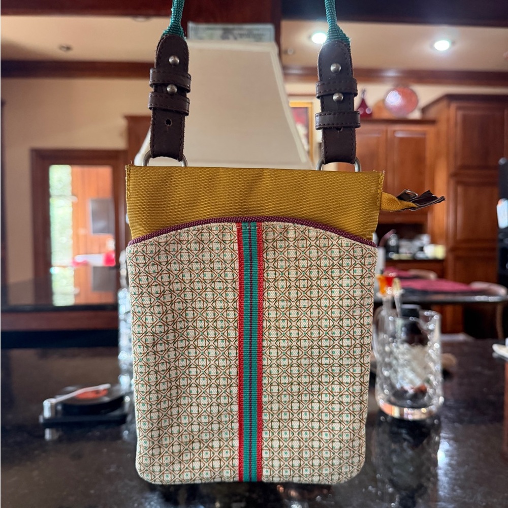 Anna Kaszer Paris Woven Crossbody Bag with Yellow Accent